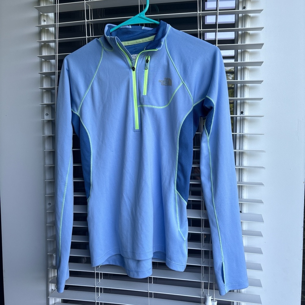 The North Face Light Blue Zip Pullover